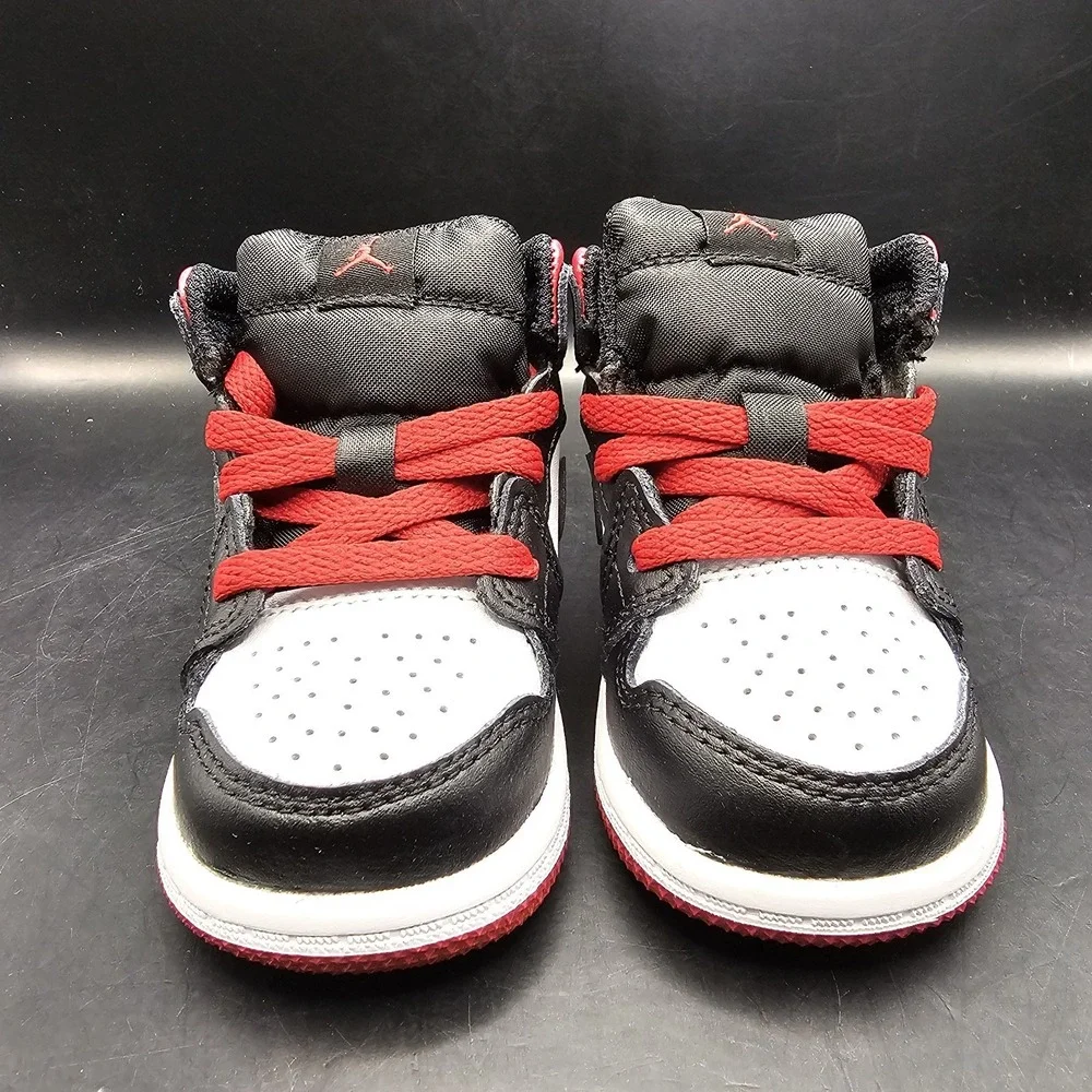 JORDAN 1 MID TODDLER WHITE / GYM‎ RED-BLACK DQ8425 106 SIZE 4C